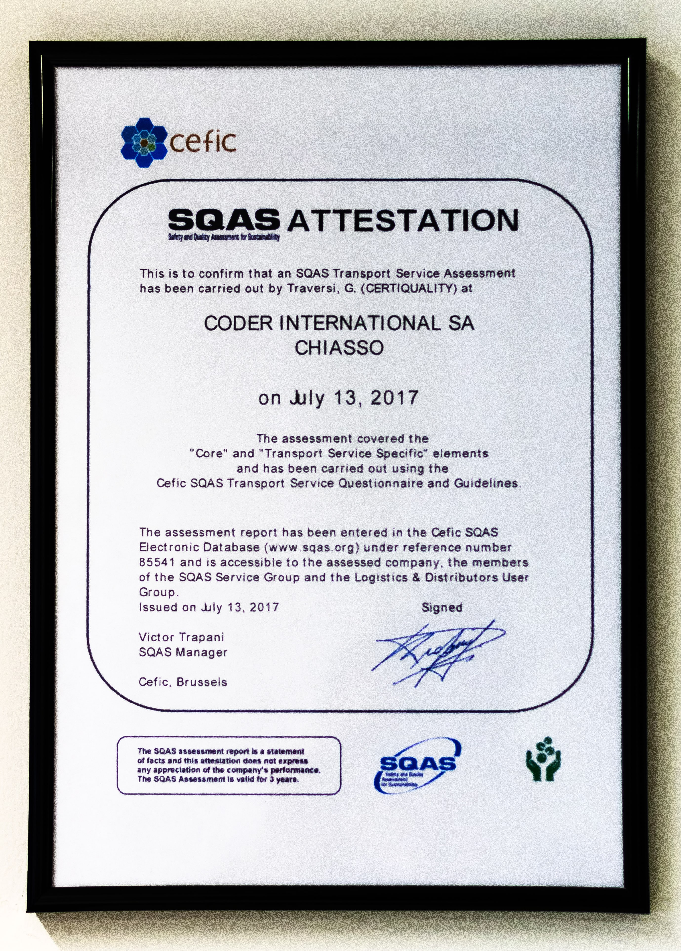 Certificato SQAS